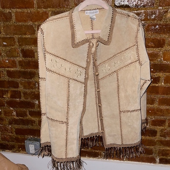 NWOT Dress Batn Boho Fringe leather Blend jacket - Picture 9 of 9